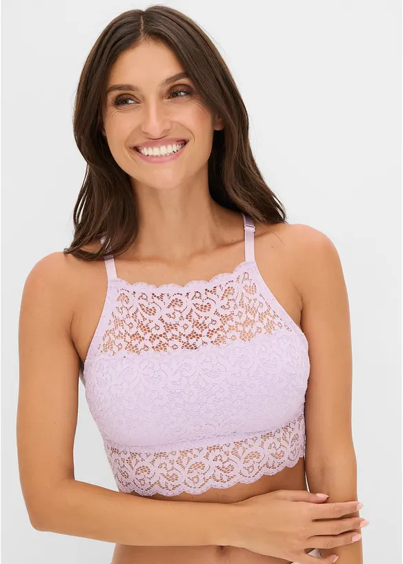 Racerback Bustier in lila von vorne (im Anschnitt) - bonprix