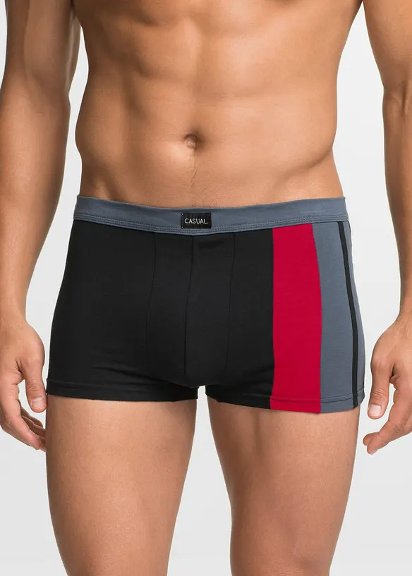 Boxershorts eng mit Baumwolle (3er Pack) in schwarz von vorne - bonprix