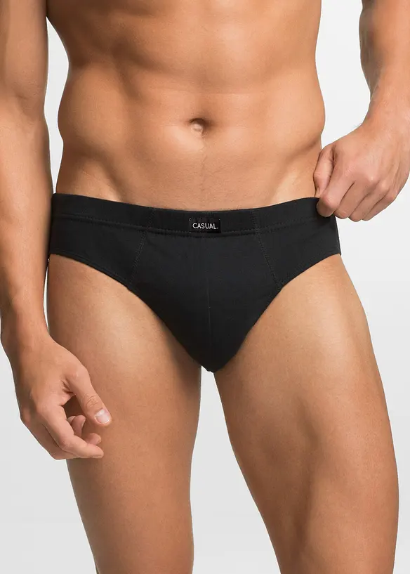 Maxislip aus Baumwolle (5er Pack) in schwarz von vorne - bonprix