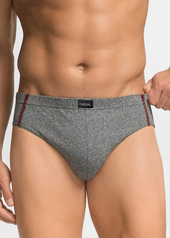 Maxislip mit Baumwolle (5er Pack) in grau von vorne - bonprix