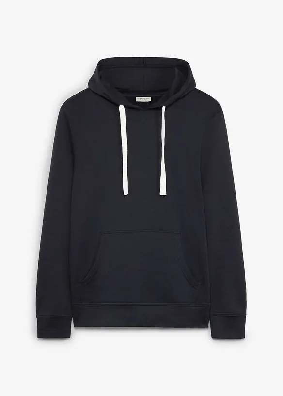 Hoodie aus reiner Baumwolle in schwarz von vorne - bonprix