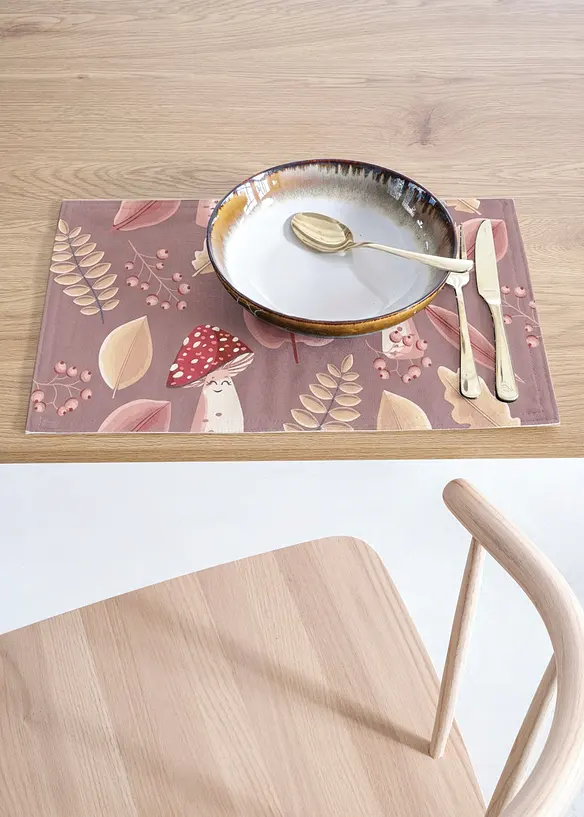 Tischsets mit Herbst Motiv (4er Pack) in braun - bonprix
