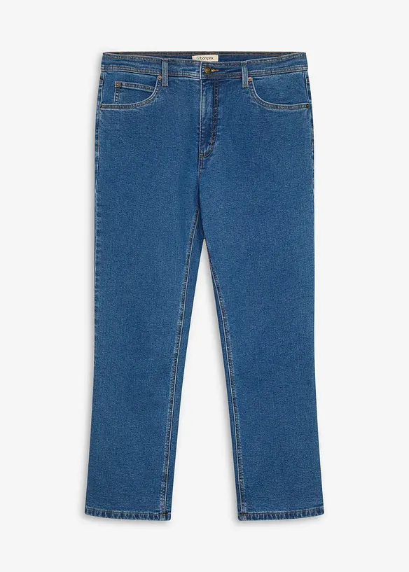 Thermo Classic-Fit Jeans mit kuscheligem Flanellfutter, Straight in blau von vorne - bonprix