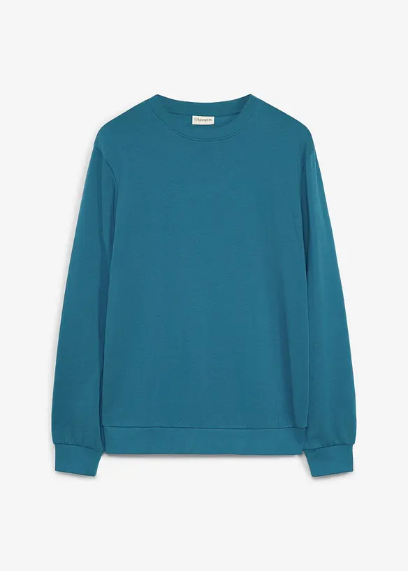 Sweatshirt in Regular-Fit in petrol von vorne - bonprix