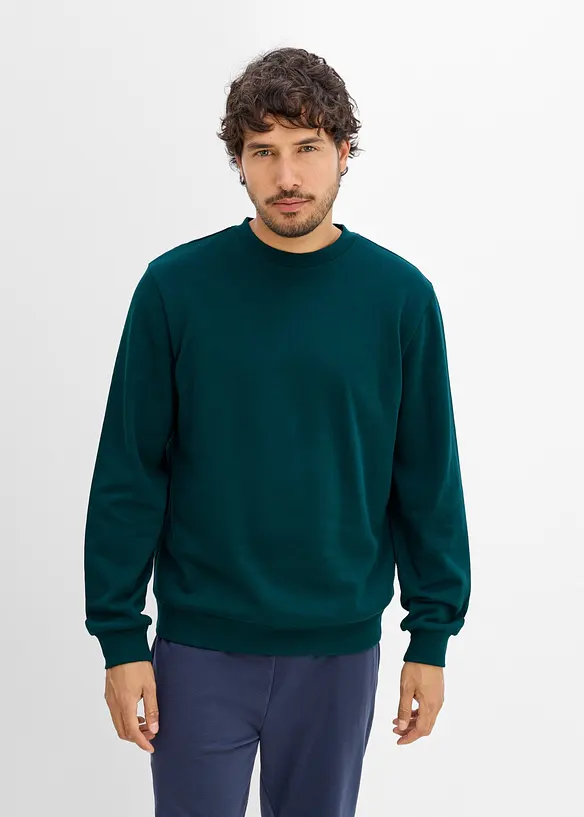 Sweatshirt in Regular-Fit in petrol von vorne (im Anschnitt) - bonprix