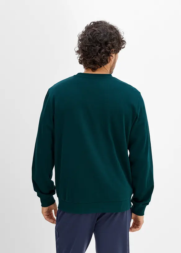 Sweatshirt in Regular-Fit in petrol von hinten (im Anschnitt) - bonprix