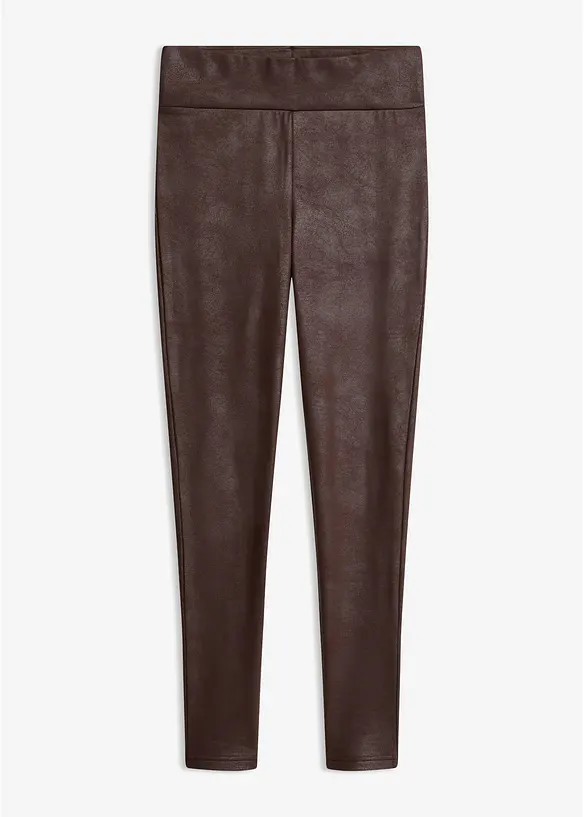 Thermo-Leggings mit Beschichtung in braun von vorne - bonprix