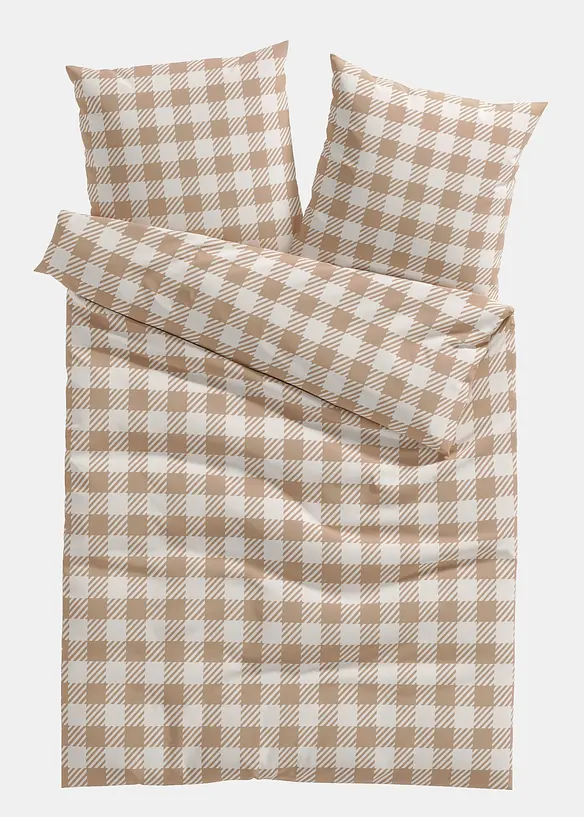 Linon-Bettwäsche in beige von vorne - bonprix