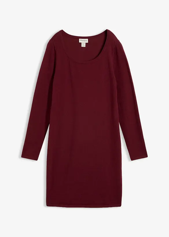 Strickkleid mit legerem Schnitt in rot von vorne - bonprix
