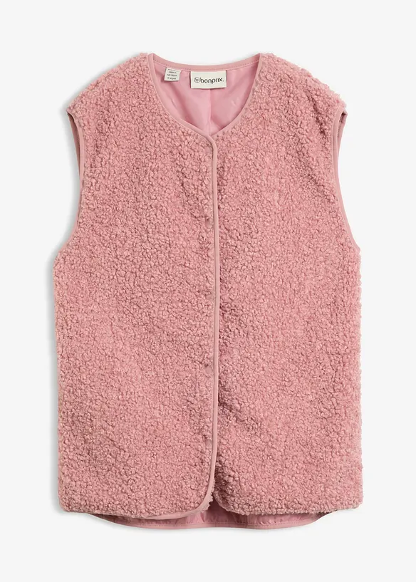 Teddy-Weste in rosa von vorne - bonprix