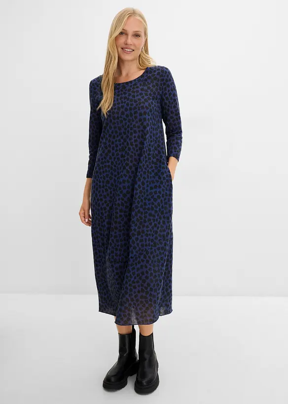Shirt-Midikleid in blau von vorne (Totalaufnahme) - bonprix