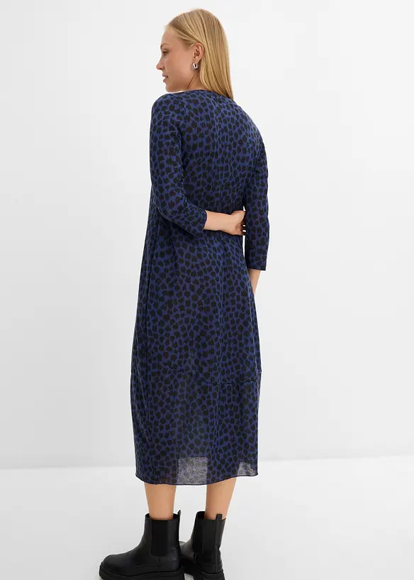 Shirt-Midikleid in blau von hinten (Totalaufnahme) - bonprix