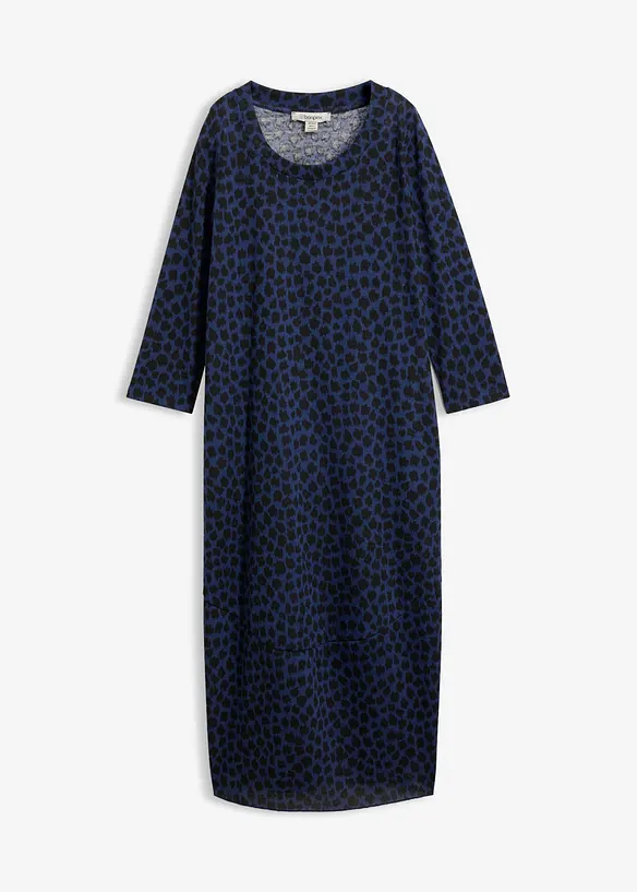 Shirt-Midikleid in blau von vorne - bonprix