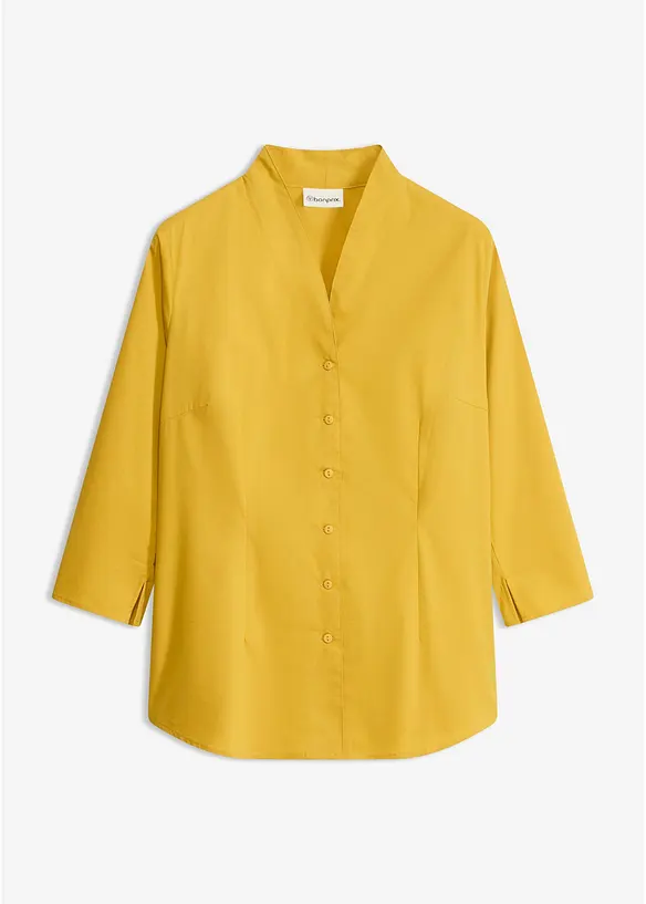 Bluse mit Stehkragen in gelb von vorne - bonprix