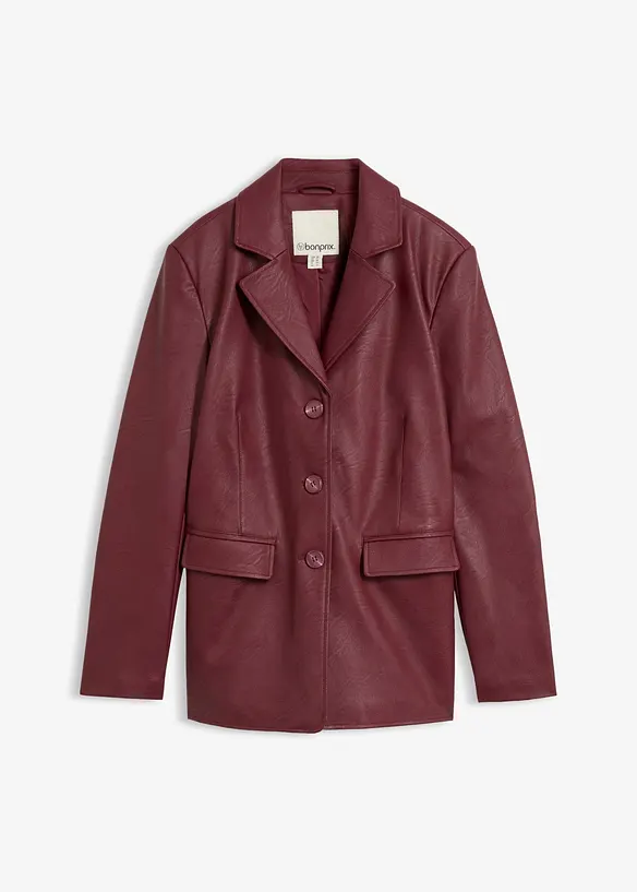 Lederimitat-Longblazer in rot von vorne - bonprix