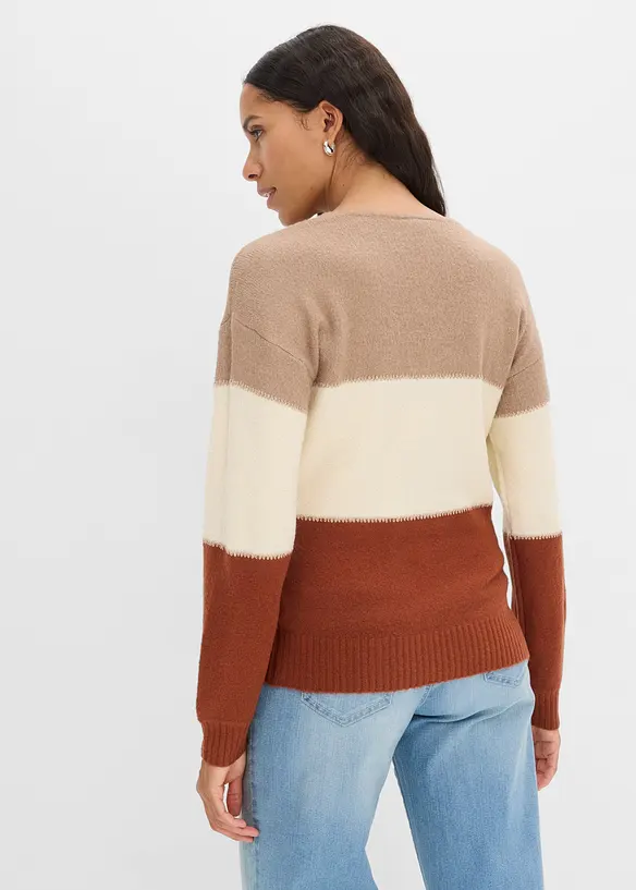 Oversize-Pullover in braun von hinten (im Anschnitt) - bonprix