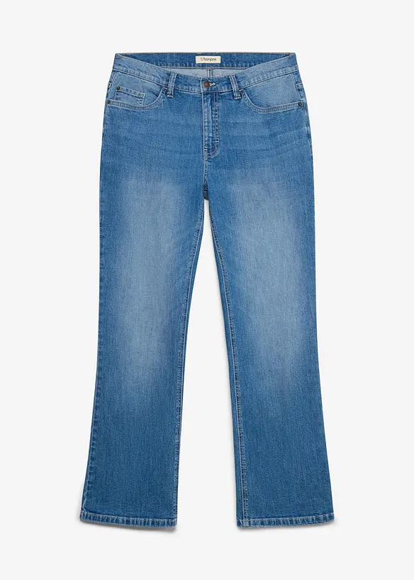 Regular-Fit-Jeans, Bootcut in blau von vorne - bonprix