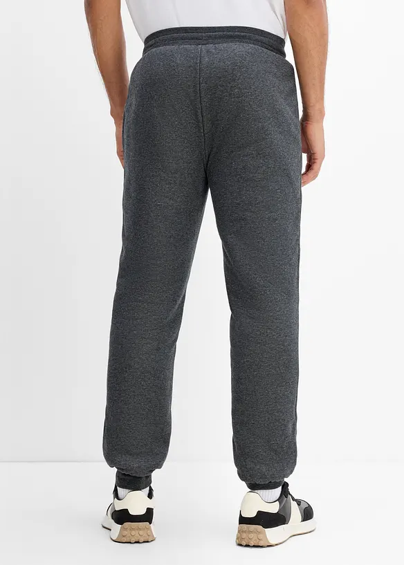 Thermo-Jogginghose mit flauschigem Teddyfleece in grau von hinten - bonprix