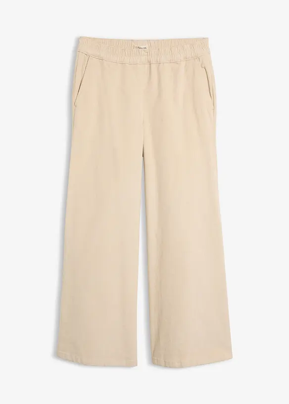 High-Waist-Cordhose aus Baumwoll-Mix in beige von vorne - bonprix High-Waist-Cordhose aus Baumwoll-Mix in beige von vorne - bonprix