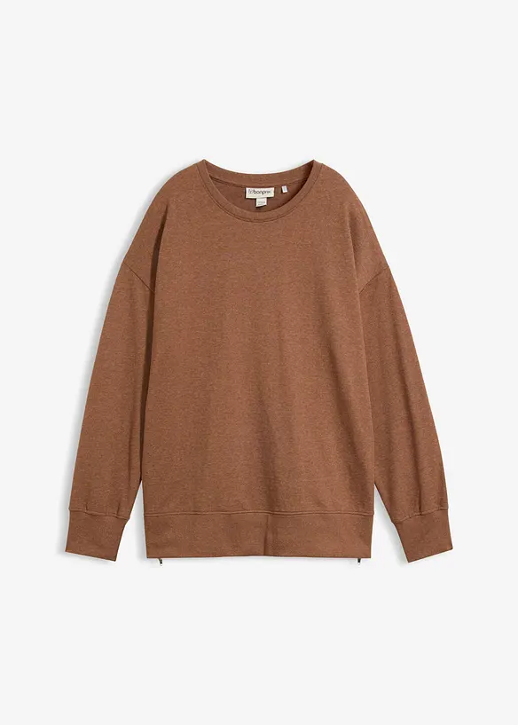 Sweatshirt aus Baumwoll-Mix in braun von vorne - bonprix Sweatshirt aus Baumwoll-Mix in braun von vorne - bonprix