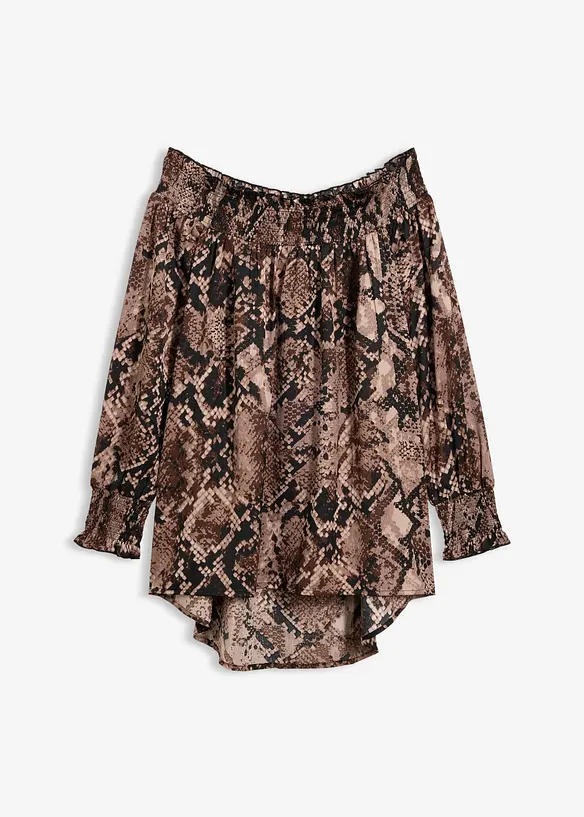 Vokuhila-Bluse in braun von vorne - bonprix Vokuhila-Bluse in braun von vorne - bonprix