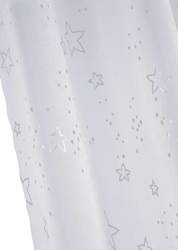 Gardine mit Glanz Sternen (1er Pack) in silber (Detailaufnahme) - bonprix