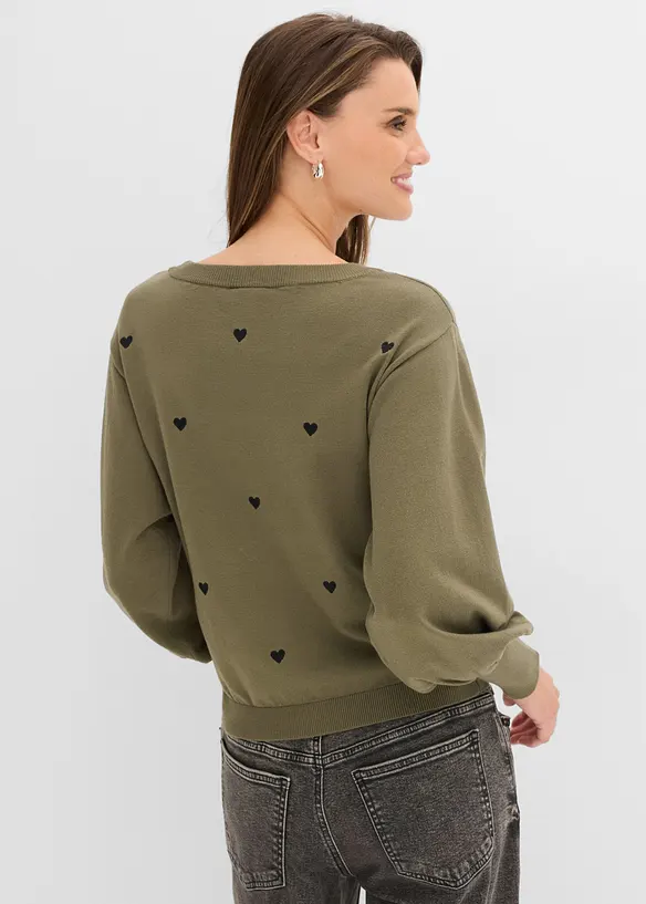 Feinstrickpullover aus Viskose-Mix in grün von hinten (im Anschnitt) - bonprix