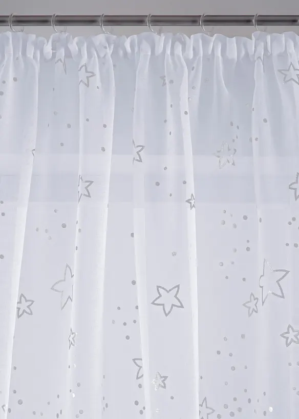 Gardine mit Glanz Sternen (1er Pack) in silber - bonprix