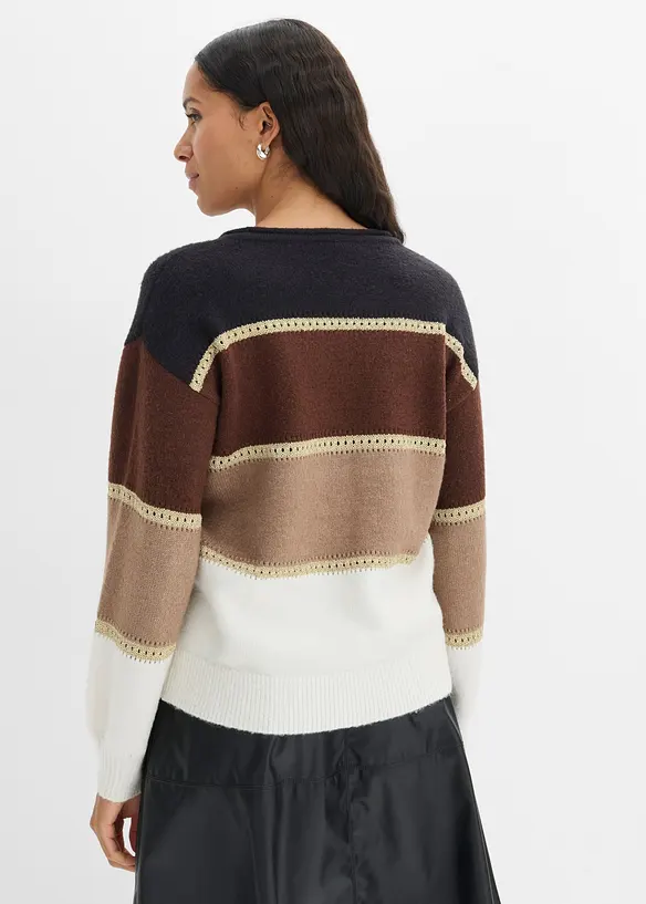 Pullover mit Ballonärmeln in schwarz von hinten (im Anschnitt) - bonprix