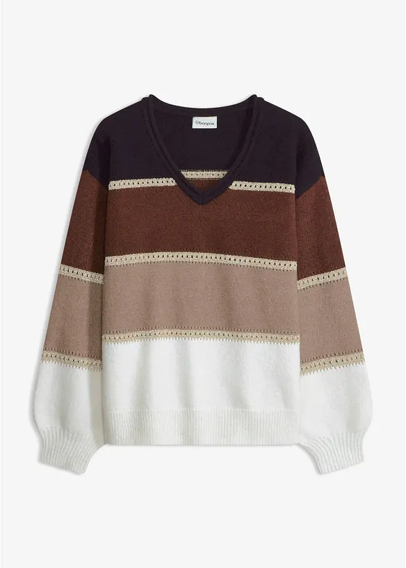 Pullover mit Ballonärmeln in schwarz von vorne - bonprix