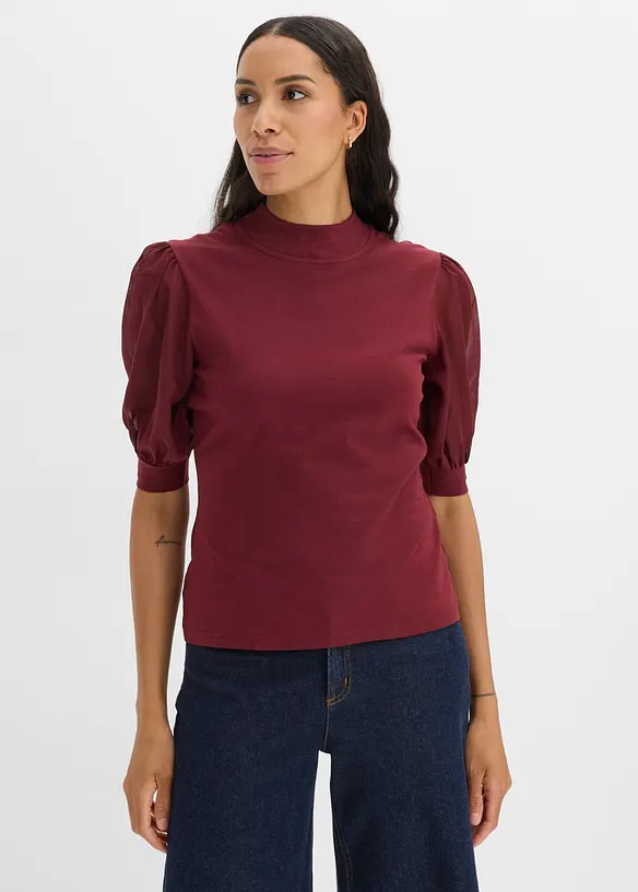 Shirt aus Baumwolle in rot von vorne (im Anschnitt) - bonprix Shirt aus Baumwolle in rot von vorne (im Anschnitt) - bonprix