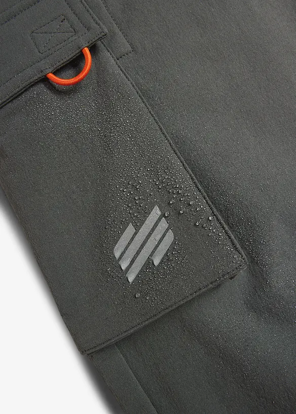 Stretch-Softshell-Cargohose mit Weitenverstellung, wasserabweisend in grau - bonprix