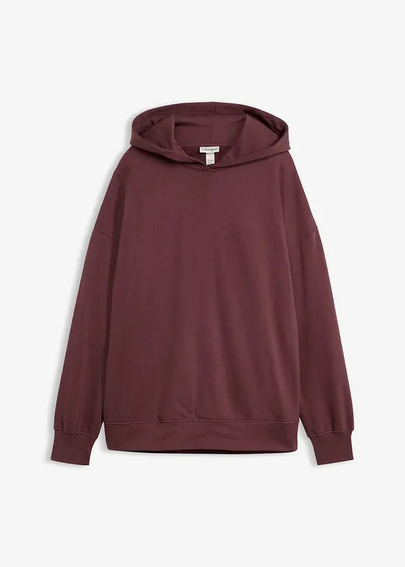 Hoodie aus reiner Baumwolle in lila von vorne - bonprix