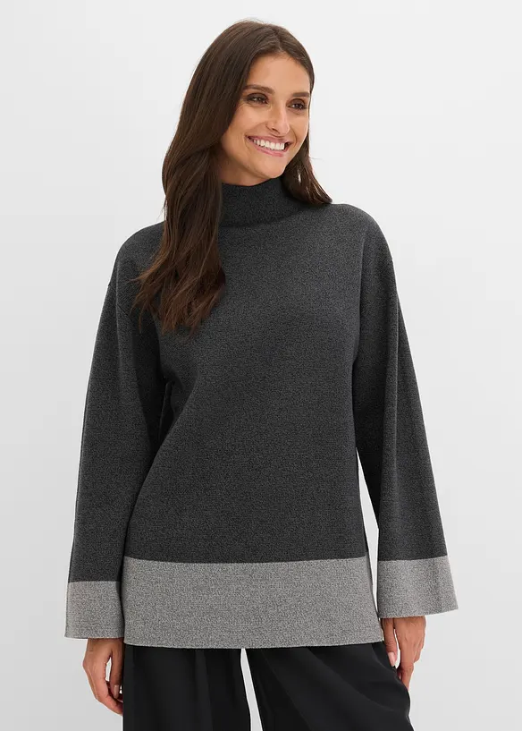 Pullover in grau von vorne (im Anschnitt) - bonprix Pullover in grau von vorne (im Anschnitt) - bonprix