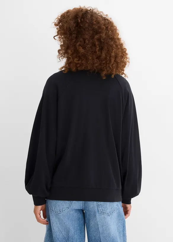 Oversize-Shirt aus reiner Baumwolle in schwarz von hinten (im Anschnitt) - bonprix