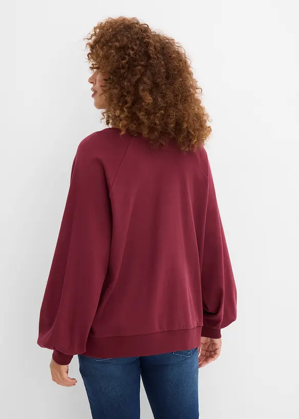 Oversize-Shirt aus reiner Baumwolle in rot von hinten (im Anschnitt) - bonprix