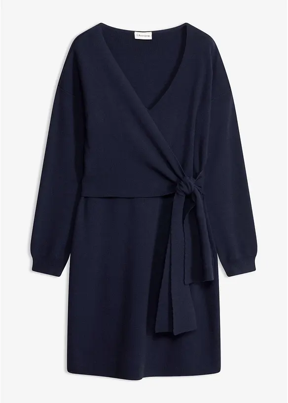 Strickkleid aus Viskose-Mix in blau von vorne - bonprix Strickkleid aus Viskose-Mix in blau von vorne - bonprix