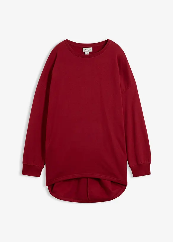 Oversize-Sweatshirt aus reiner Baumwolle in rot von vorne - bonprix