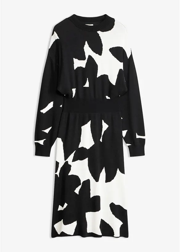 Strickkleid in schwarz von vorne - bonprix Strickkleid in schwarz von vorne - bonprix