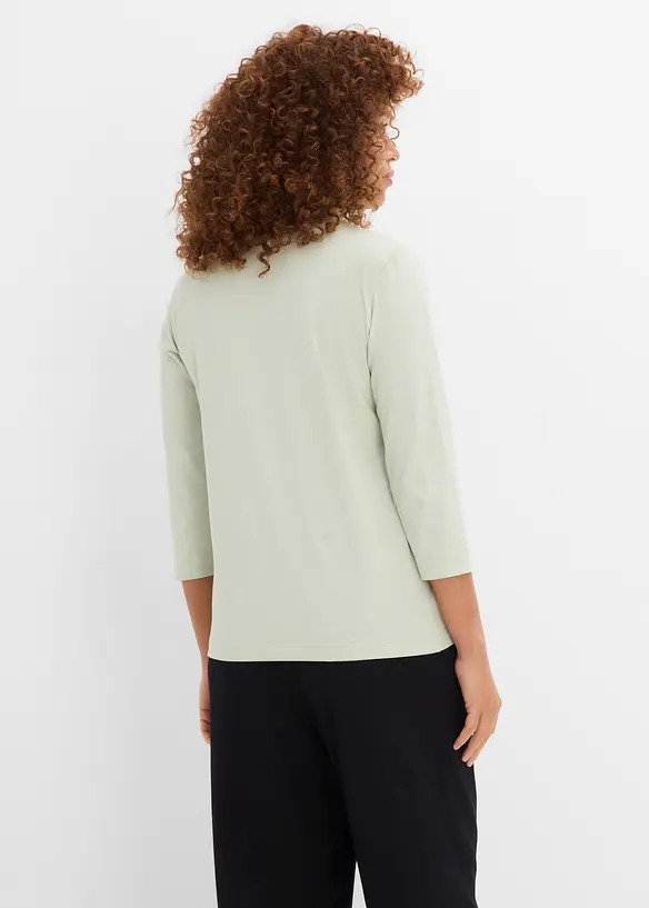 3/4-Armshirt mit reiner Bio-Baumwolle in grün von hinten (im Anschnitt) - bonprix 3/4-Armshirt mit reiner Bio-Baumwolle in grün von hinten (im Anschnitt) - bonprix
