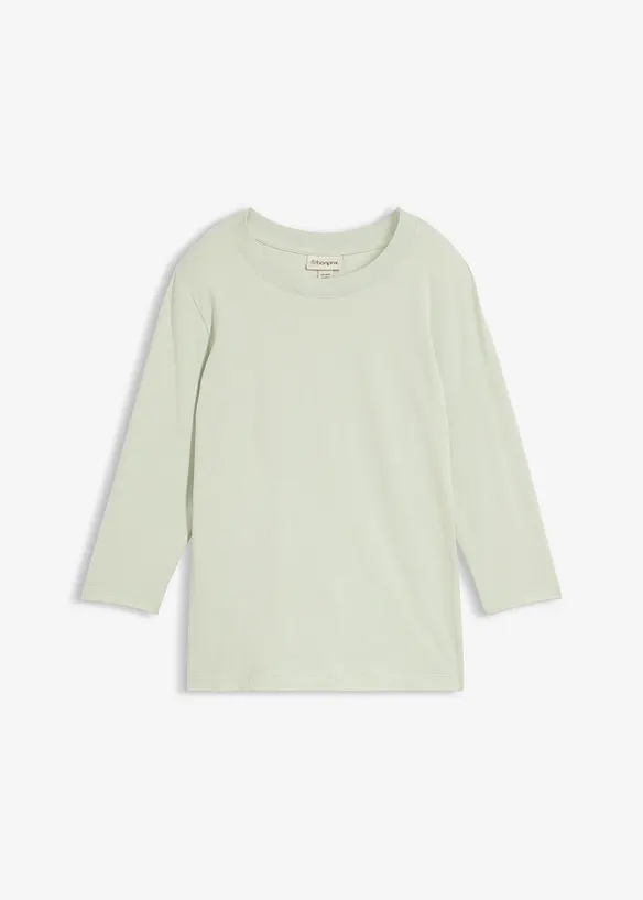 3/4-Armshirt mit reiner Bio-Baumwolle in grün von vorne - bonprix 3/4-Armshirt mit reiner Bio-Baumwolle in grün von vorne - bonprix