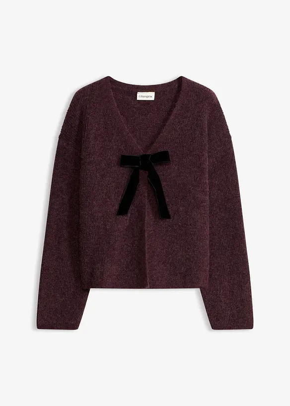 Strickjacke in lila von vorne - bonprix