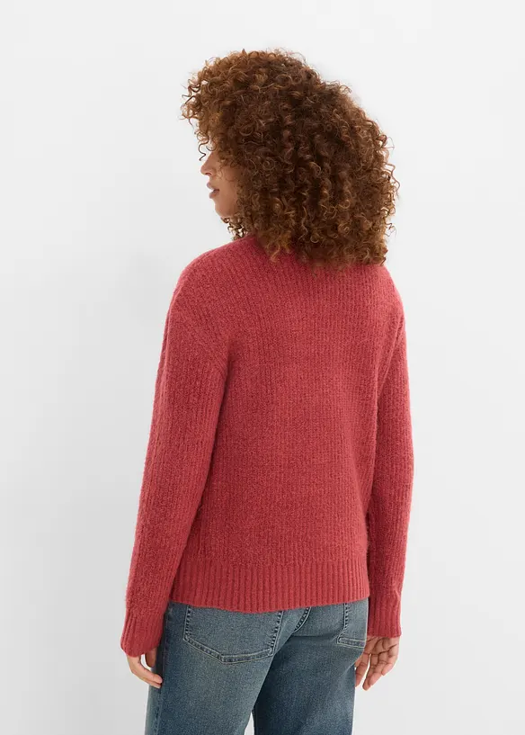 Strickjacke in rot von hinten (im Anschnitt) - bonprix