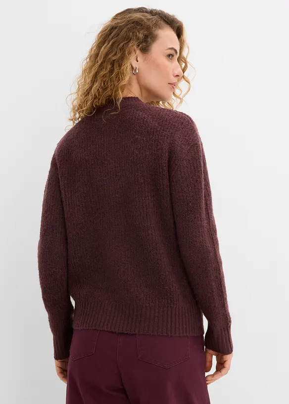 Strickjacke in lila von hinten (im Anschnitt) - bonprix
