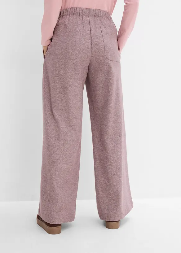 Palazzo-Hose in Wolloptik aus Viskose-Mix in lila von hinten - bonprix Palazzo-Hose in Wolloptik aus Viskose-Mix in lila von hinten - bonprix
