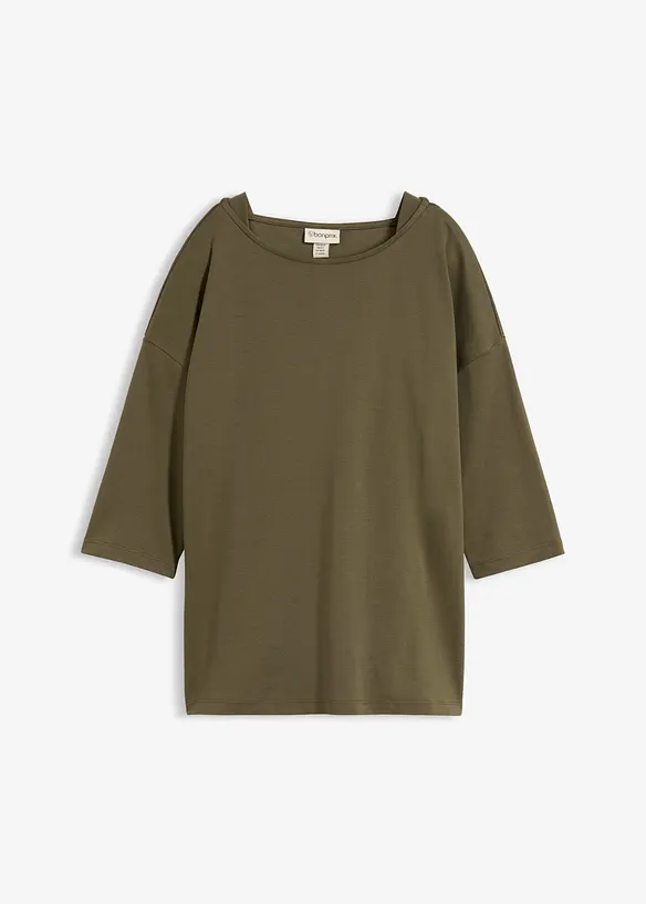 Shirt aus schwerer Baumwolle in grün von vorne - bonprix