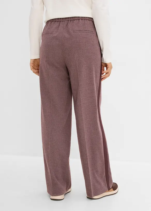 Marlenehose in Wolloptik aus Viskose-Mix in rot von hinten - bonprix