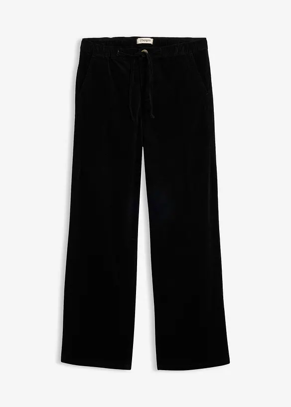 Cordhose aus Baumwoll-Mix in schwarz von vorne - bonprix