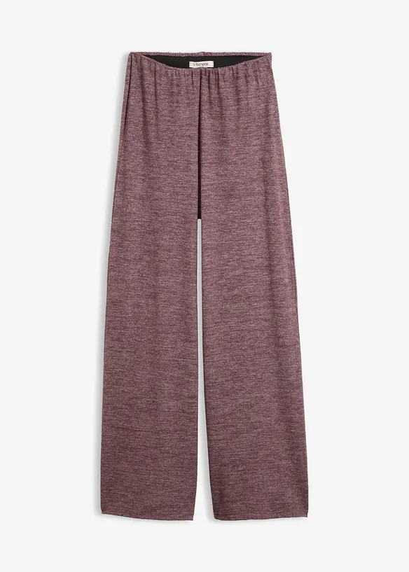 Palazzo-Hose in Strickoptik in lila von vorne - bonprix Palazzo-Hose in Strickoptik in lila von vorne - bonprix
