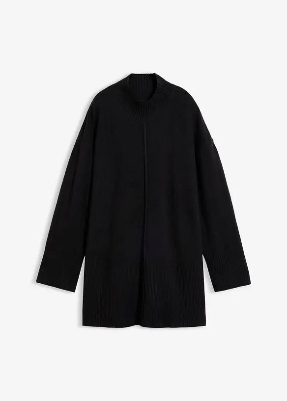 Oversize-Pullover in schwarz von vorne - bonprix